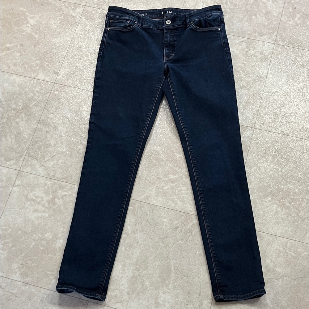 White House Black Market Deep Indigo Skinny Jeans 10